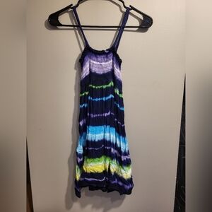 Justice Girls Dress Colorful Tie-Dye Maxi Dress, Size 14 (22" Waist)